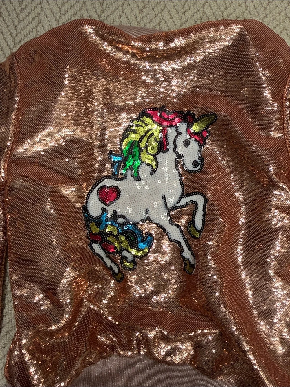 Sequin Rose Gold Star Bomber Jacket